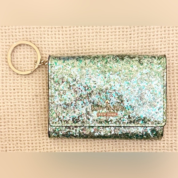 kate spade Handbags - NWOT Kate Spade Green Glitter Keychain Wallet
